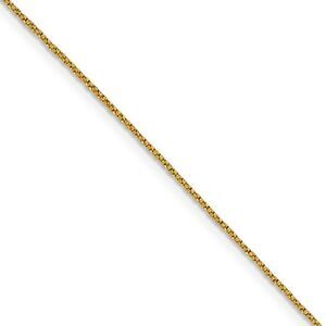 0.9mm 14k Yellow Gold Diamond Cut Twisted Box Chain Necklace, 18 Inch